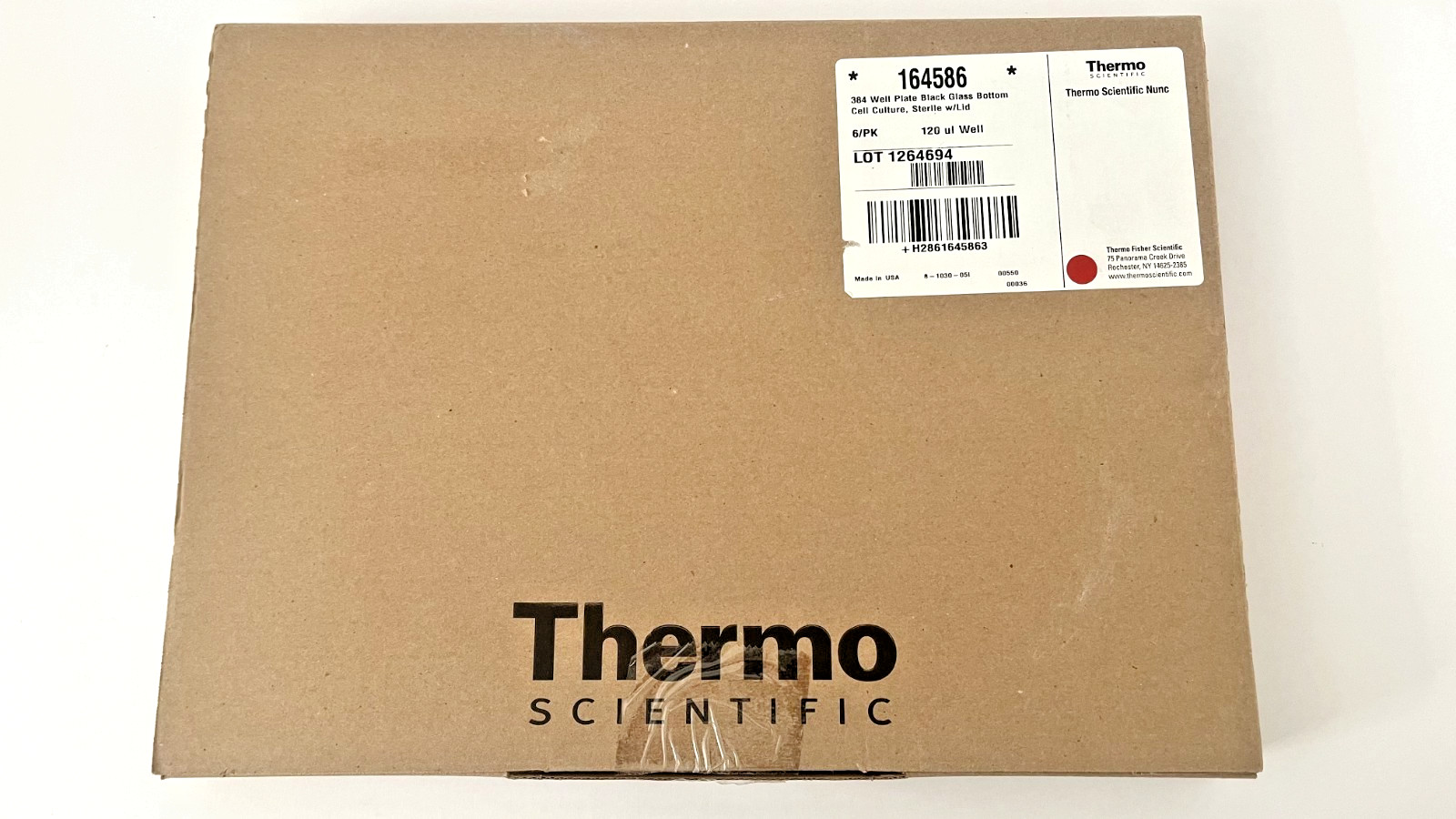Thermo Scientific Nunc 164586 384 Well Glass Bottom Black Plate 120ul 6/PK New