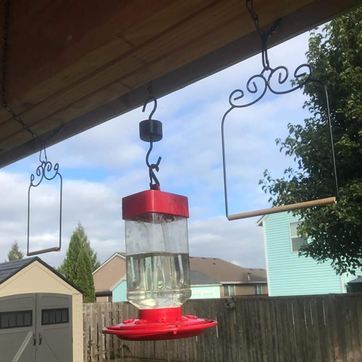 3 Pack Metal Frame Hummingbird Swing Perches for Hanging Outdoor Lawn Patio