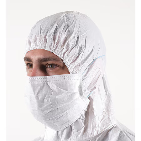 Bioclean Mea210-2 Cleanroom Mask, 3-Ply, Dual, Non-Adjustable Strap, None,
