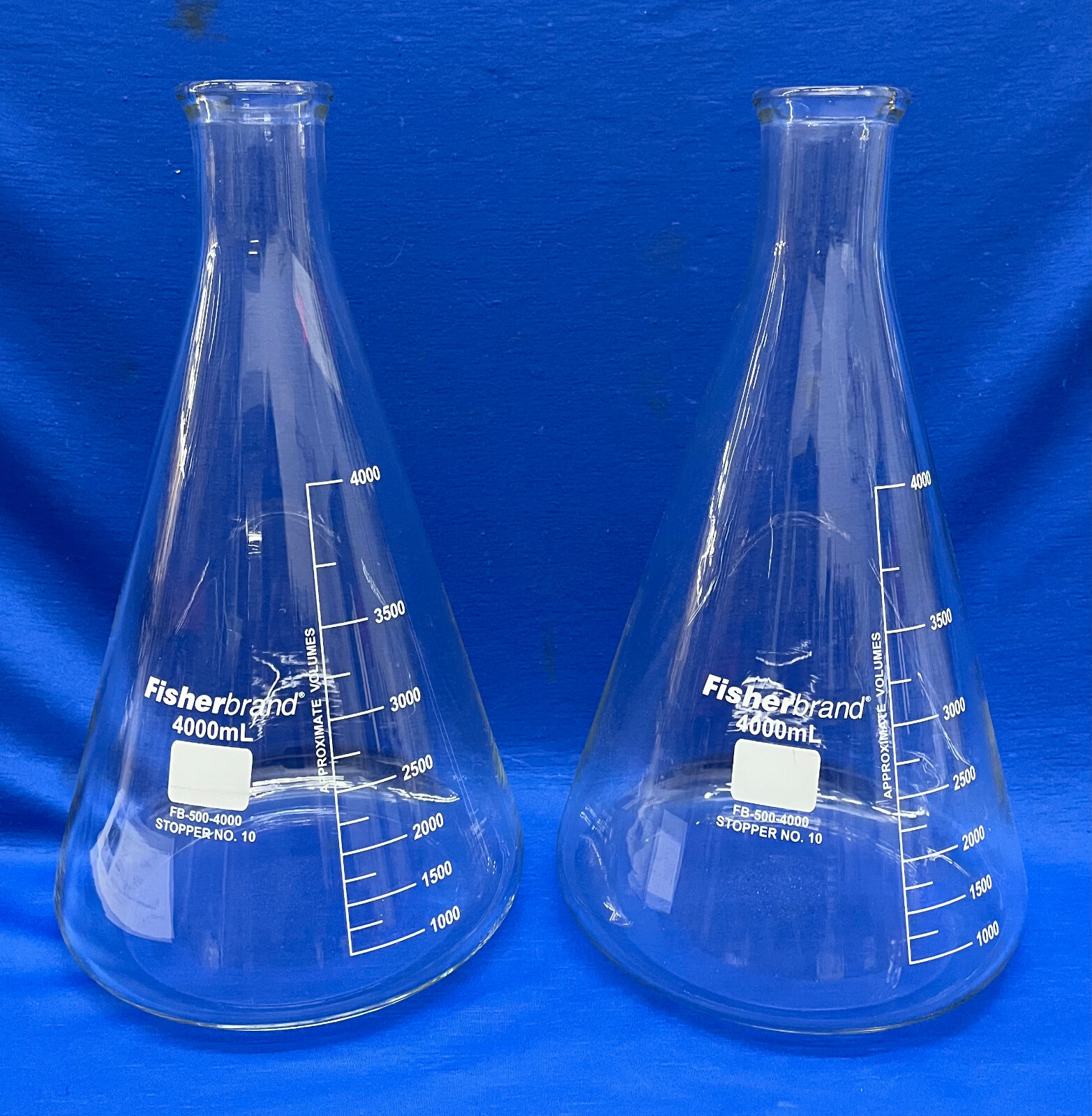 FISHERBRAND FB-500-4000 ERLENMEYER FLASK 4000mL NARROW – QTY 2