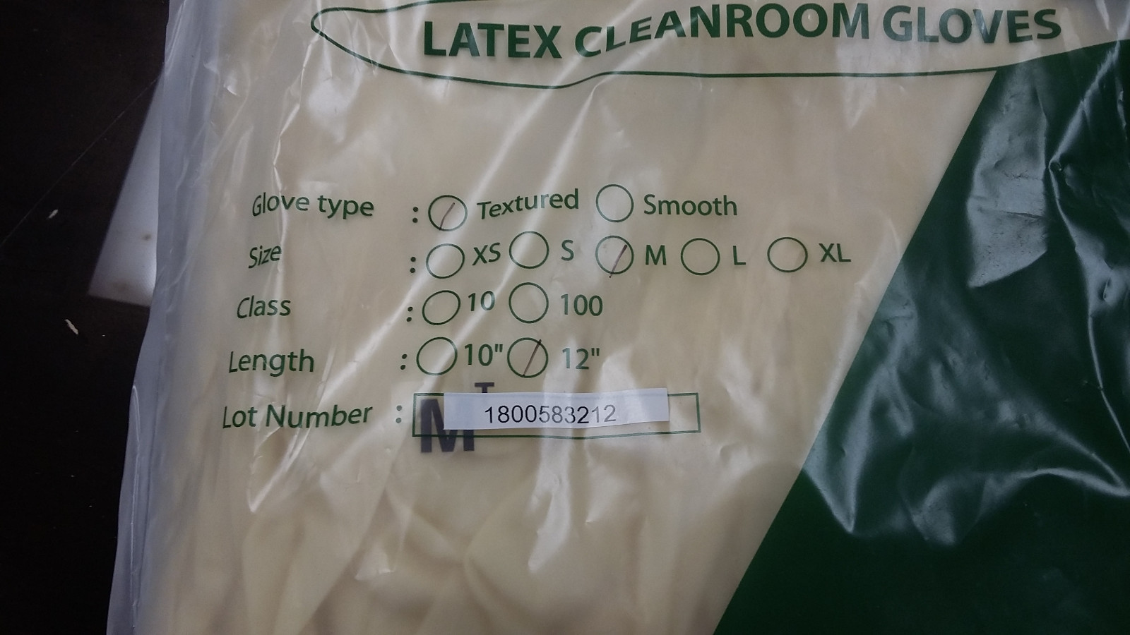 Cranberry Latex Cleanroom Gloves Textured 12 inch Medium 100/pkg