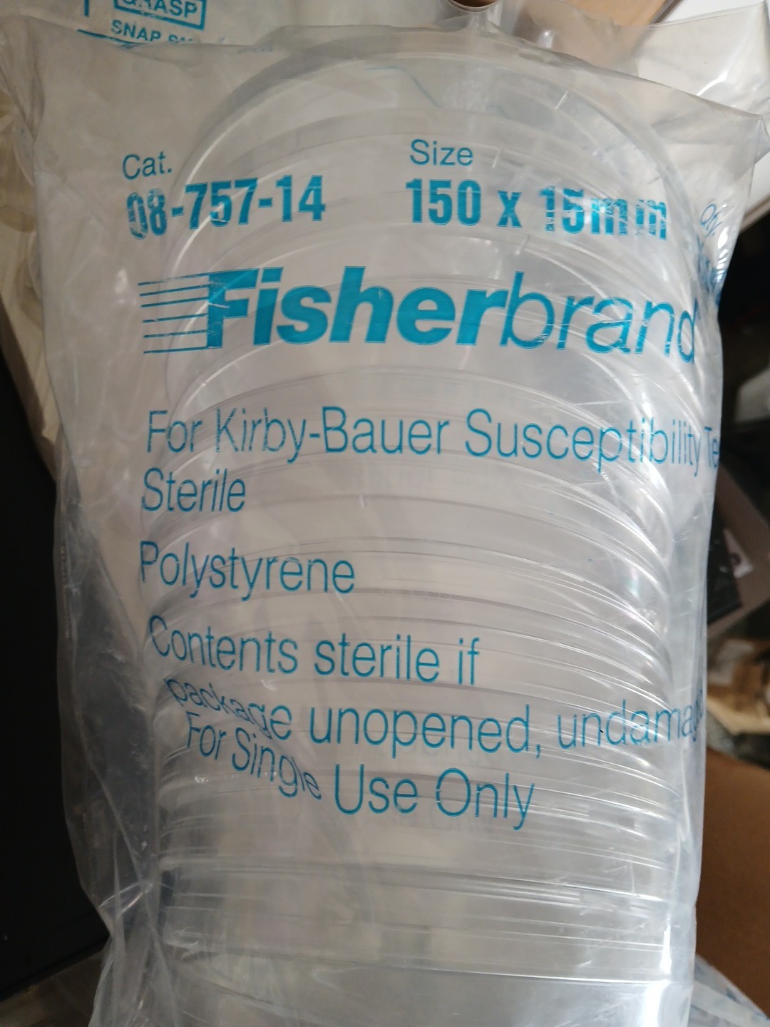 fisher brand 8-757-14 150 x 15mm petri dishes ~ 60 count