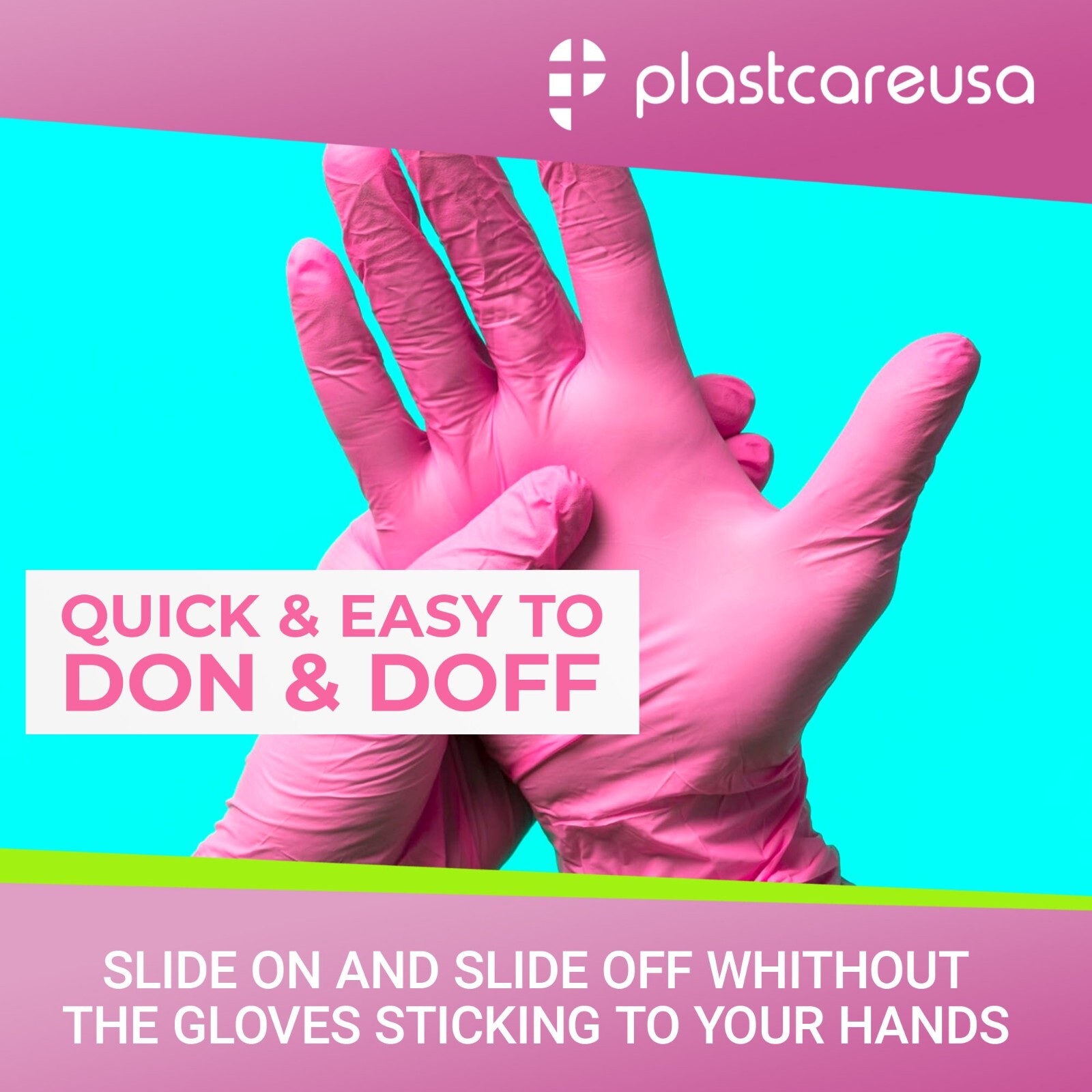 1000 Large L Nitrile Exam Disposable Pink Gloves, Latex & Powder Free, Medical