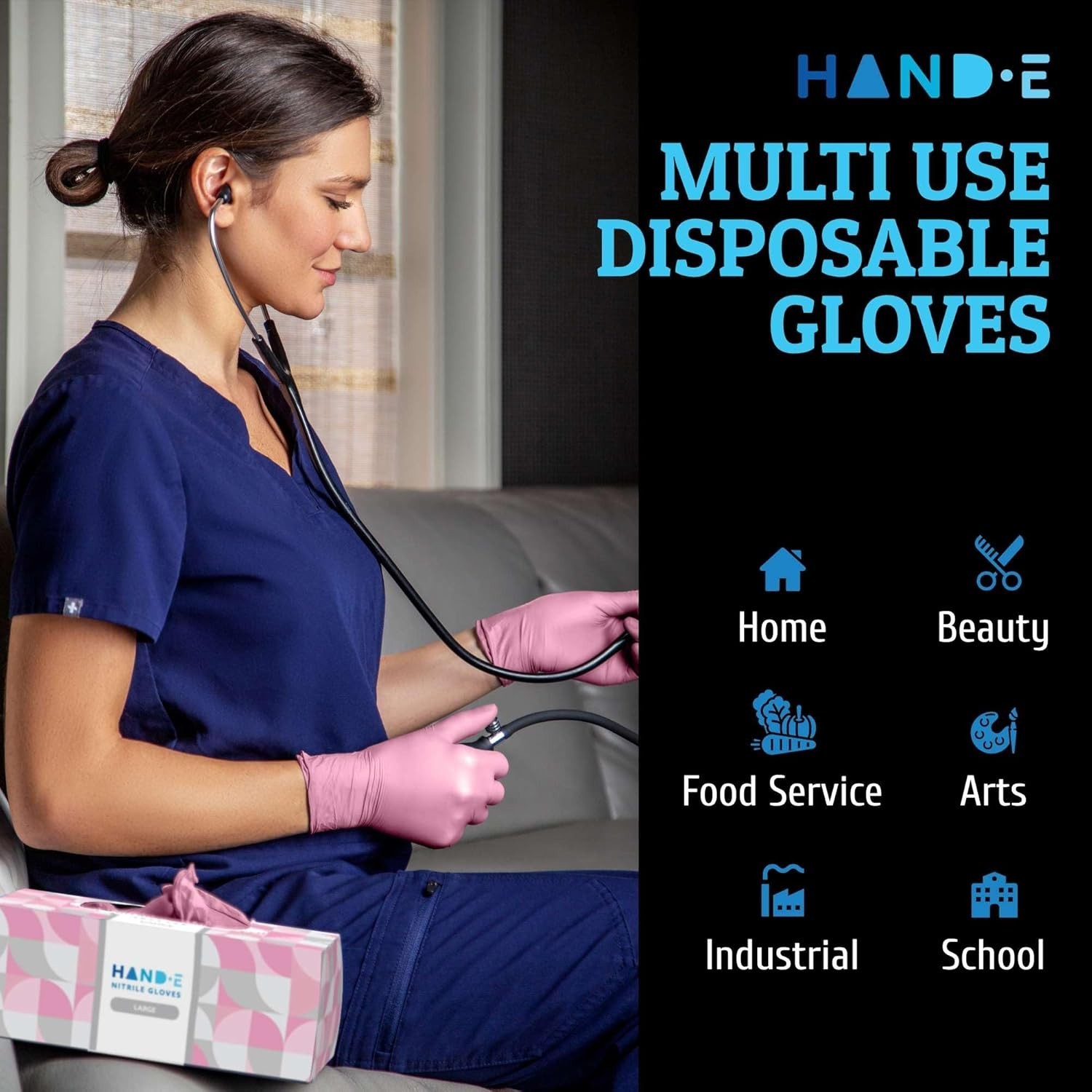 Pink Nitrile Disposable Gloves – Esthetician, Nail Tech, Hair Dye & Stylist, …