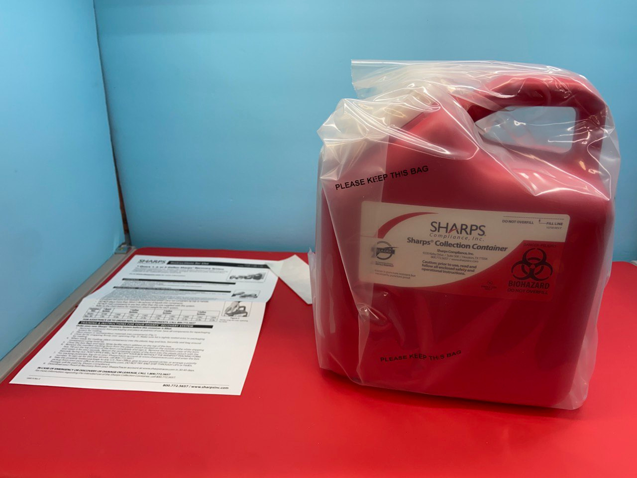 Needles & Sharps: 2 Gallon w/FREE Mail-Back Disposal System for Home,Clinics,2GA
