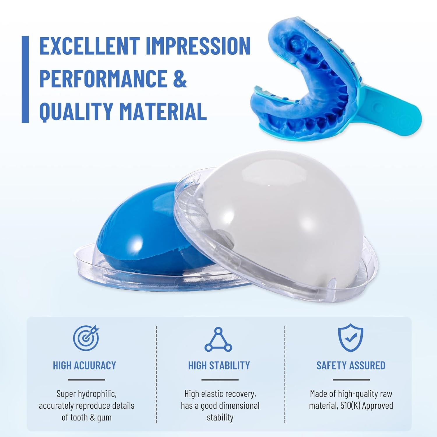 Dental Putty Fast Set VPS Dental Impression Material (400g Base & 400g Catalyst)