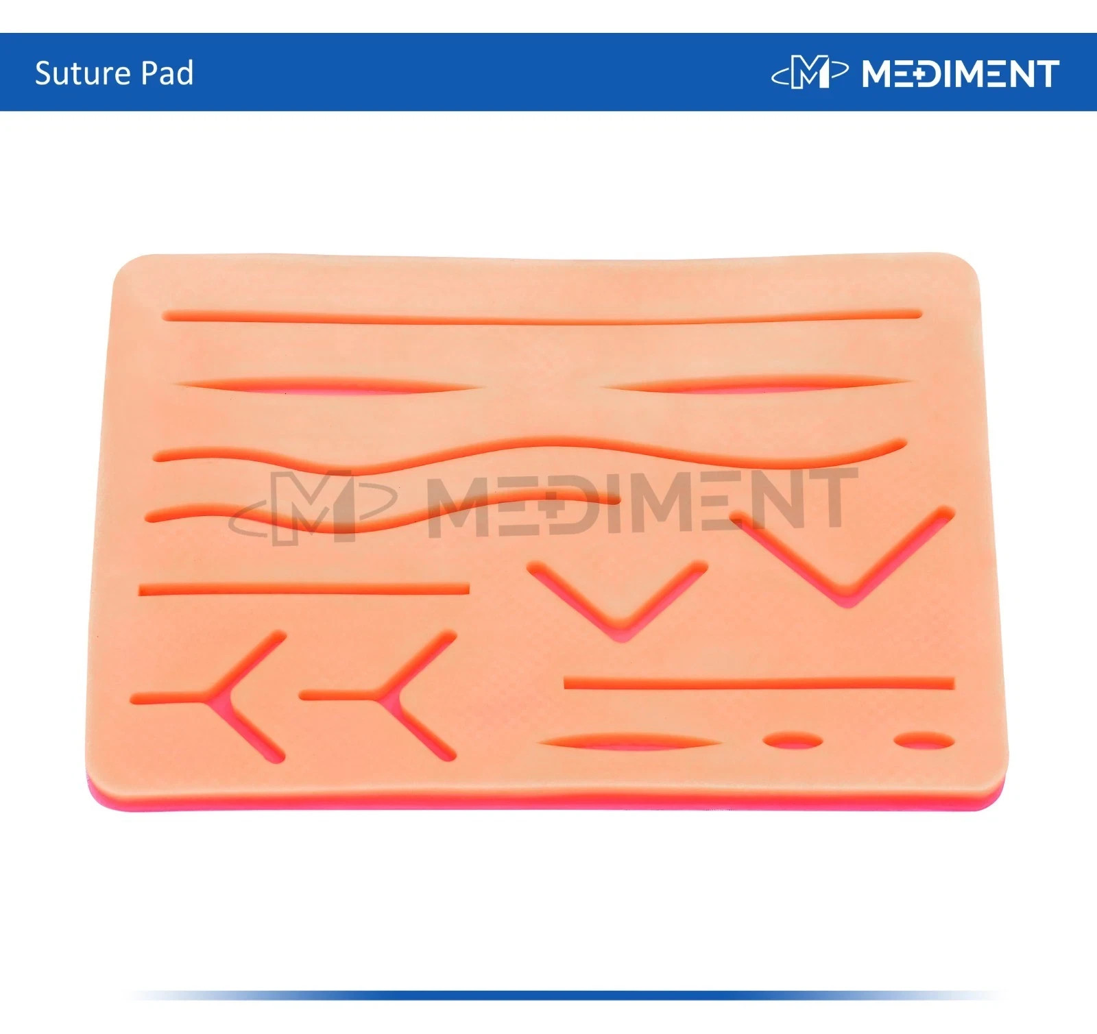 Silicon Suture Training Pad W/ Tray Large Suture Pad 14 Wounds Premium Set