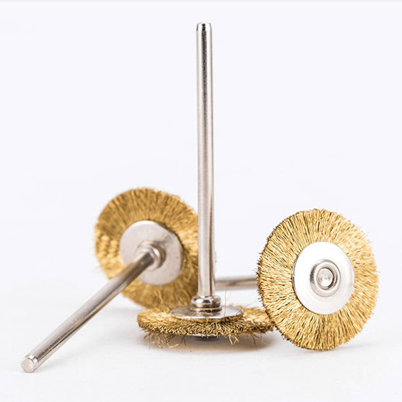 10Pcs Dental Copper Brass Wire Brush Polishing Wheel Polishes 19mm/22mm/25mm USA