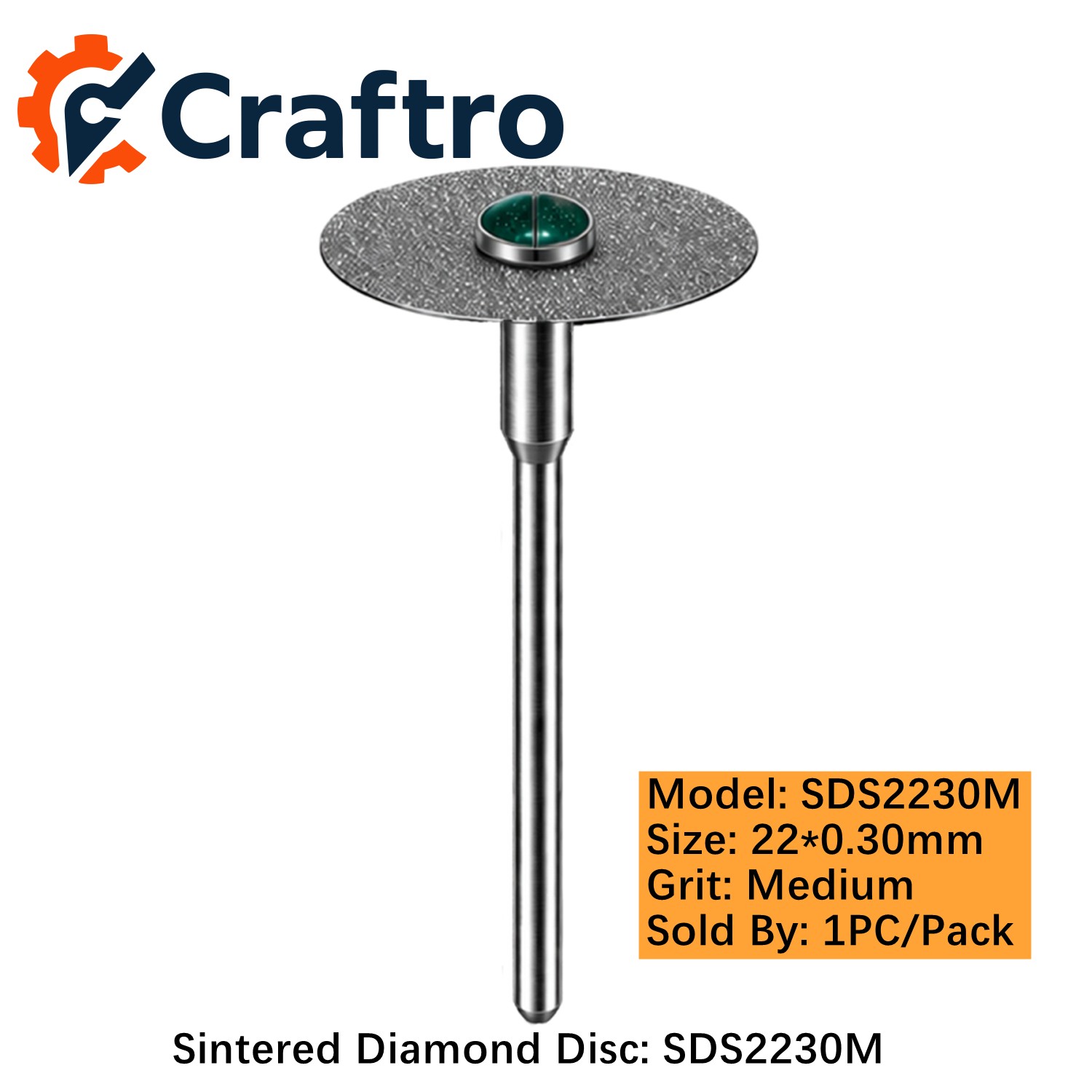 Dental Sintered Diamond Cutting Disc HP2.35mm For Handpiece Fine/ Medium Grit