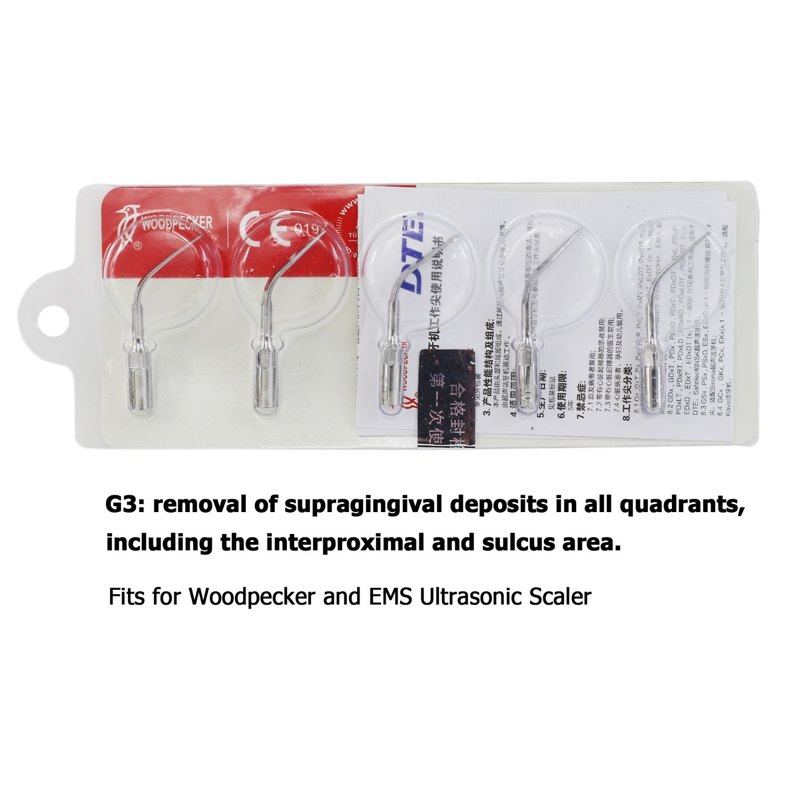 Dental EMS PIEZON LED Ultrasonic Handpiece Woodpecker Tip For PIEZON 250 AIRFLOW