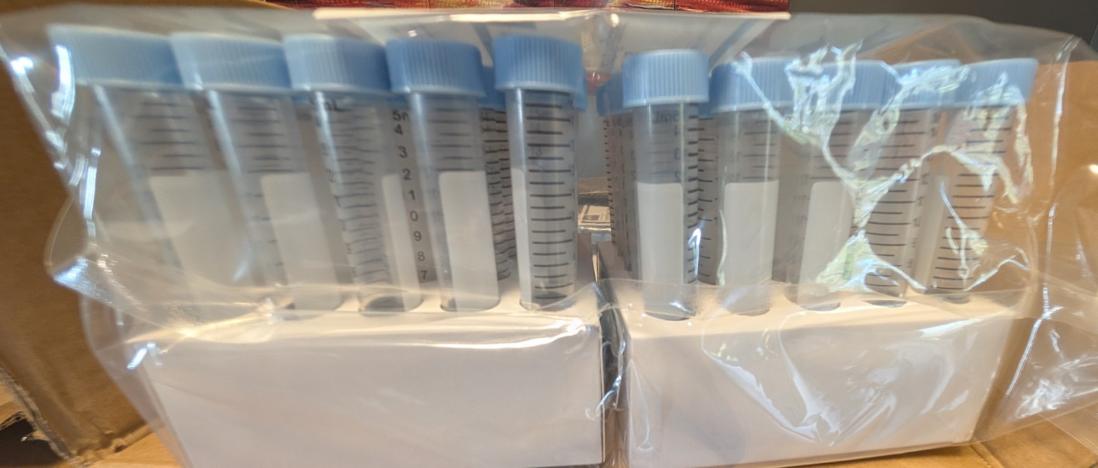 500pc Medline Centrifuge Tubes 15mL Clear In Rack With Caps (8)