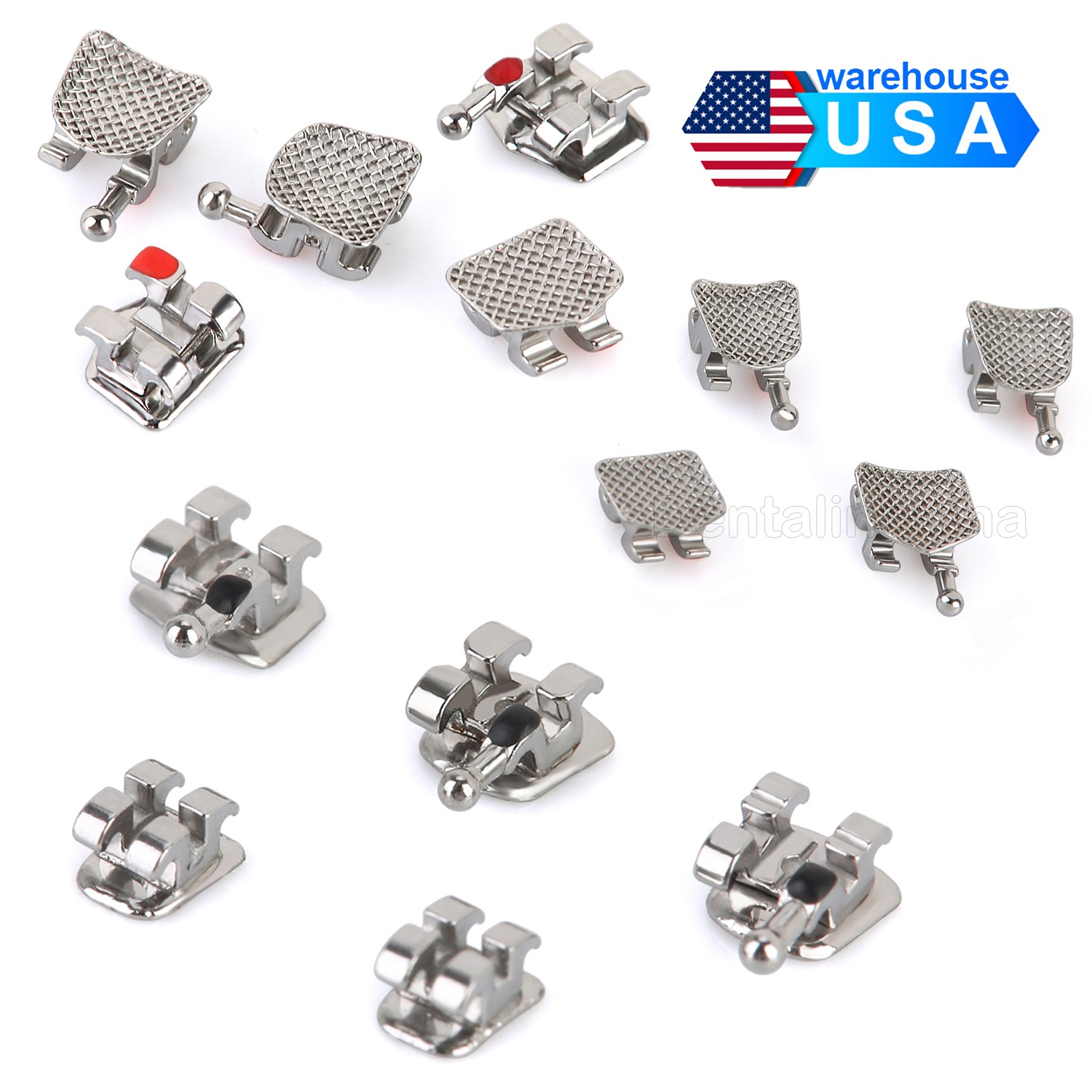 20 X AZDENT Dental Orthodontic Brackets Braces Mini MBT Slot.022 Hooks 3-4-5
