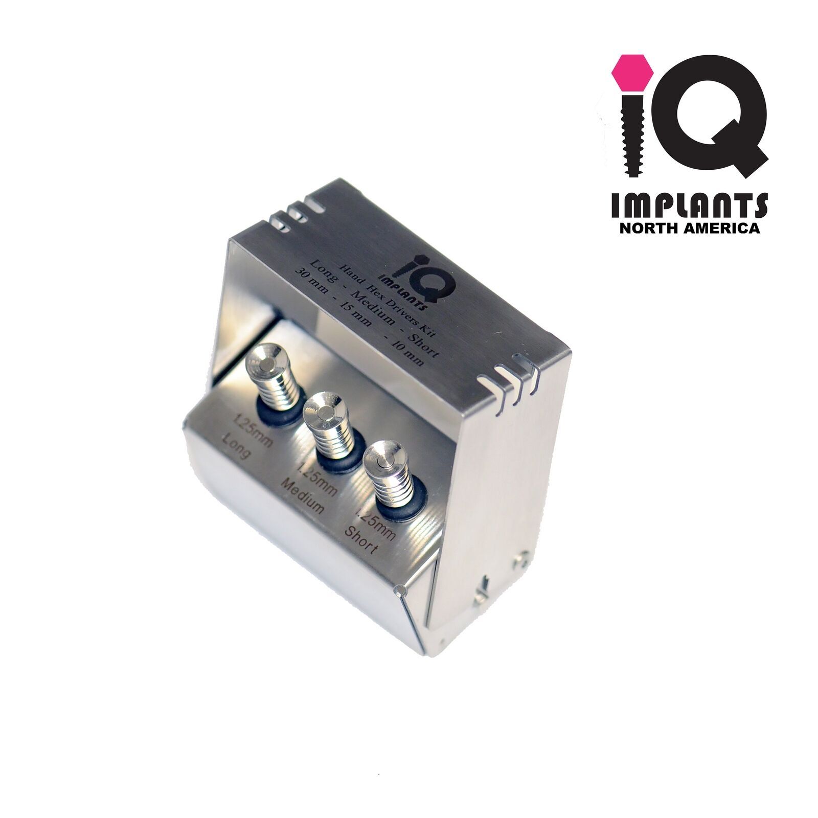 IQ Implants™ USA Hand Hex Drivers 1.25mm (0.05″), 4pcs Kit with Carrier Box