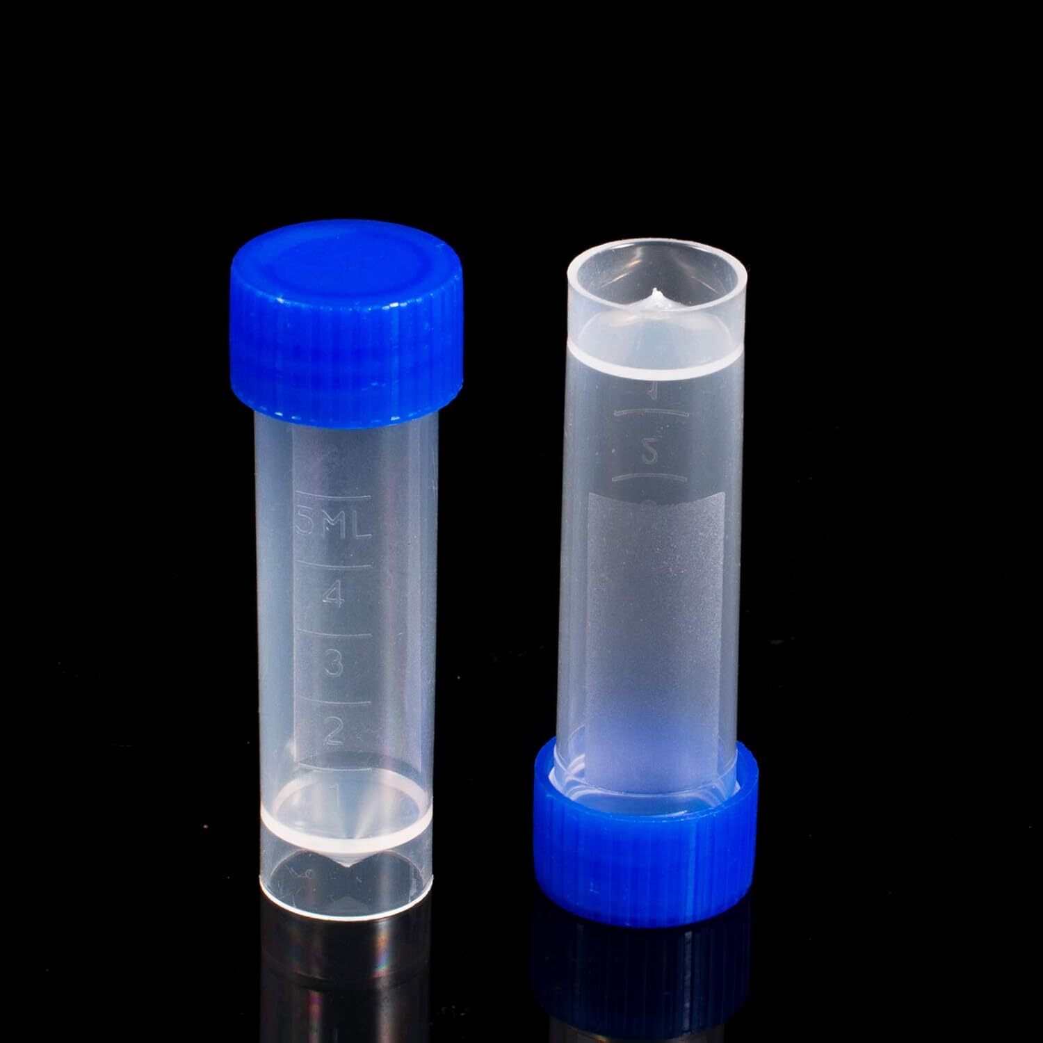 50 Pieces 5 Ml Plastic Graduated Vial Storage Container Test Tubes with Screw Ca