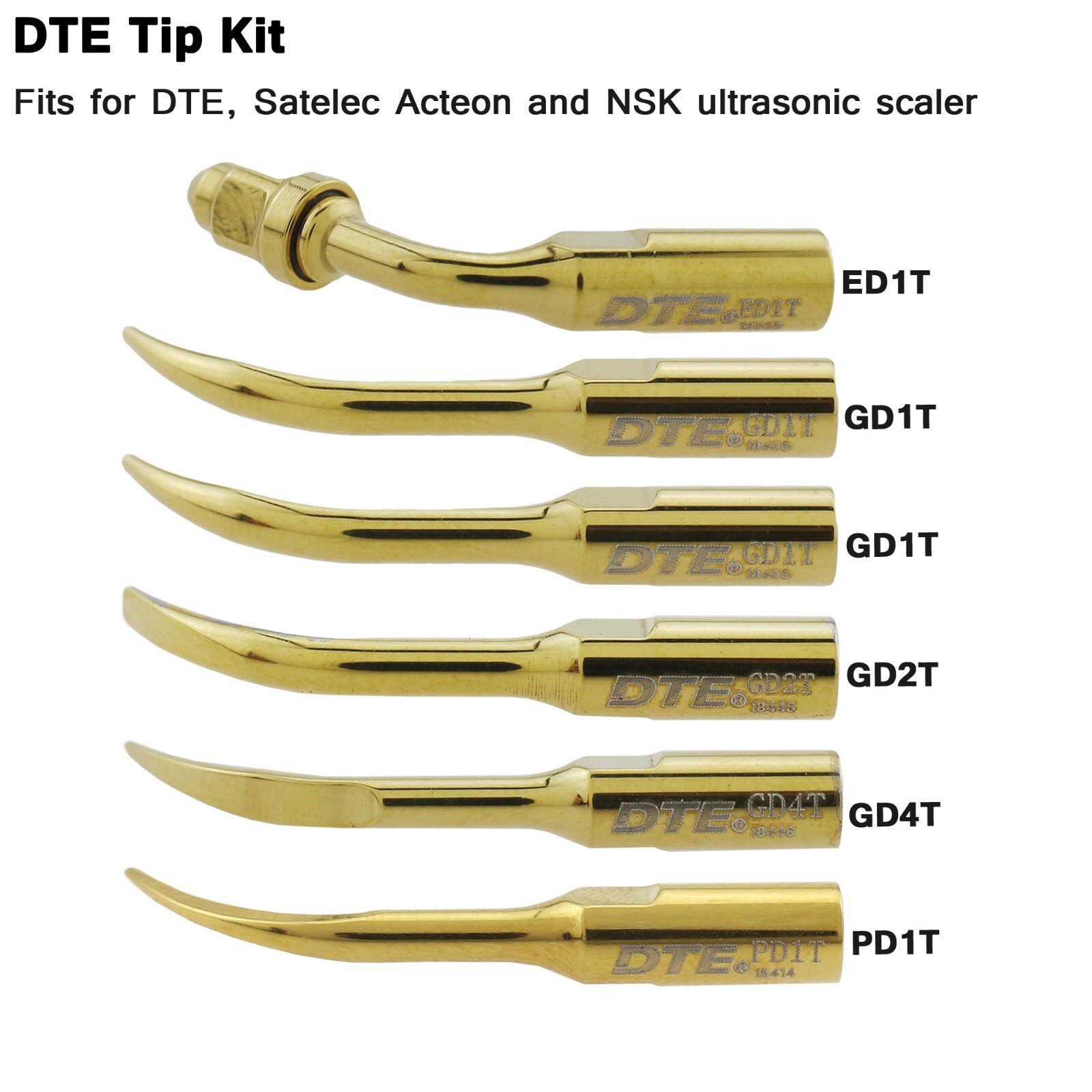 Dental Acteon NEWTRON Slim B.LED Piezo Handpiece DTE Ultrasonic Scaler Tips GD1