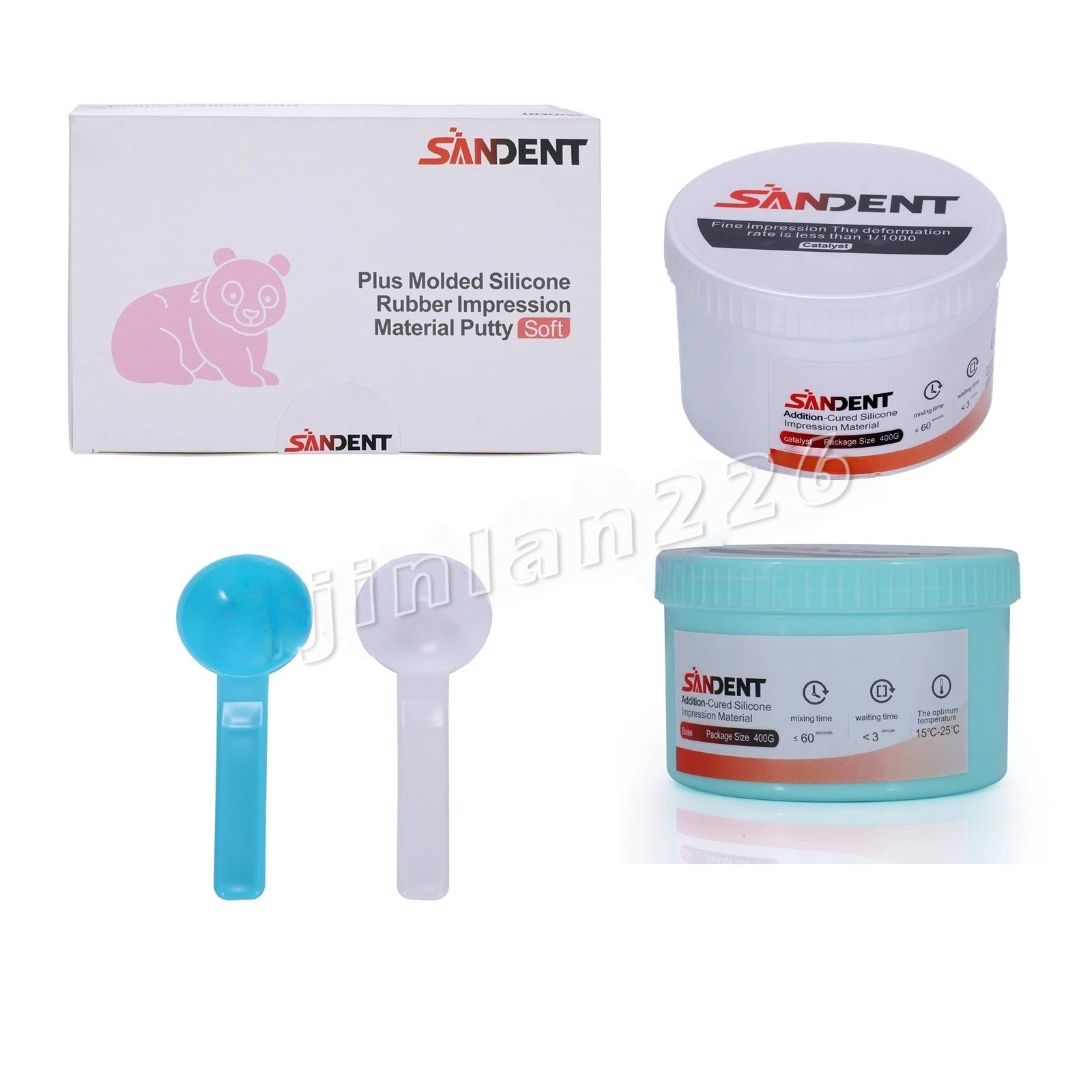 Dental Impression Putty Fast Set 800g VPS Putty (400g Base & 400g Catalyst) BOX