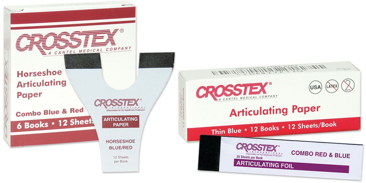 144 SHEETS Crosstex Dental Articulating Paper Blue Red 32;38;63;71;79 Microns