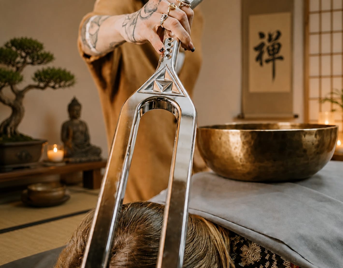 DNA Key 528 Hz & 432 Hz Giant Tuning Fork – Big Size Sound Healing Frequency