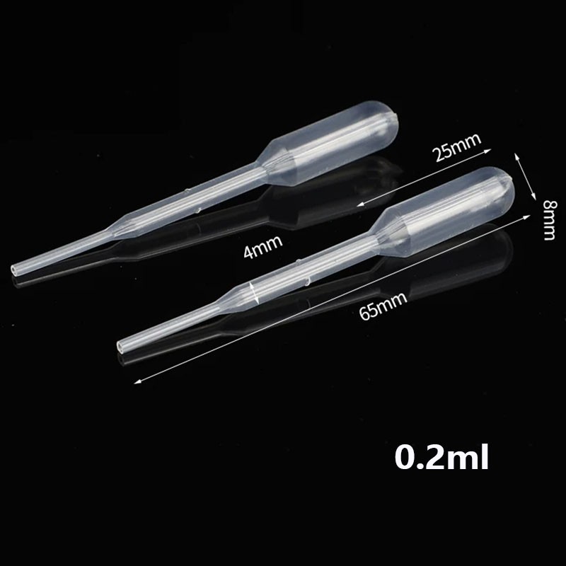 100Pcs 0.2/0.5/1/2/3/5/10ml Disposable Plastic Eye Dropper Lab Transfer Pipettes