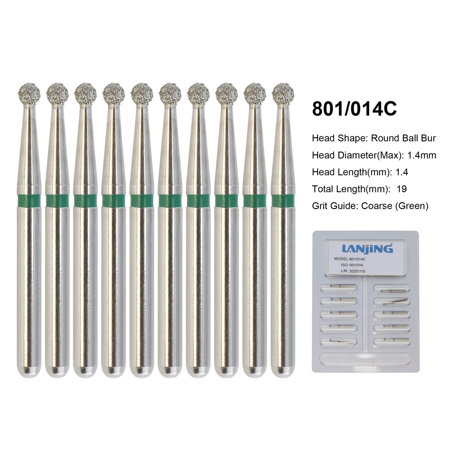 Dental Round Diamond Bur FG Pear Round End Taper Football Egg Barrel High Speed