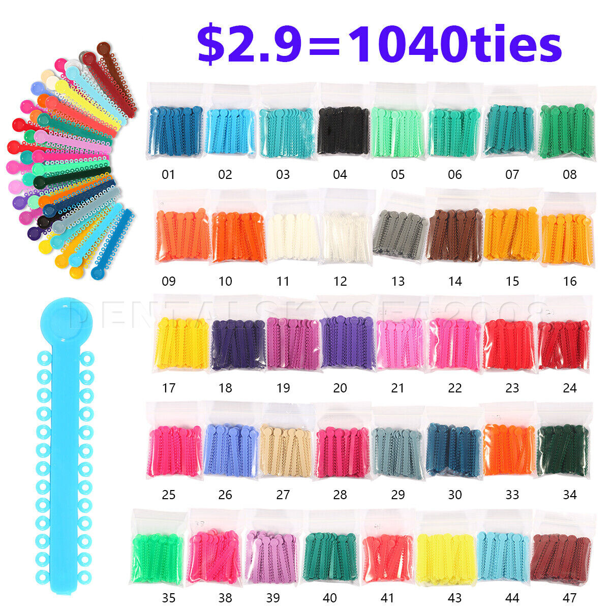 Dental Orthodontic Ligature Ties Elastic Bands for Brackets / Niti Wire Rect