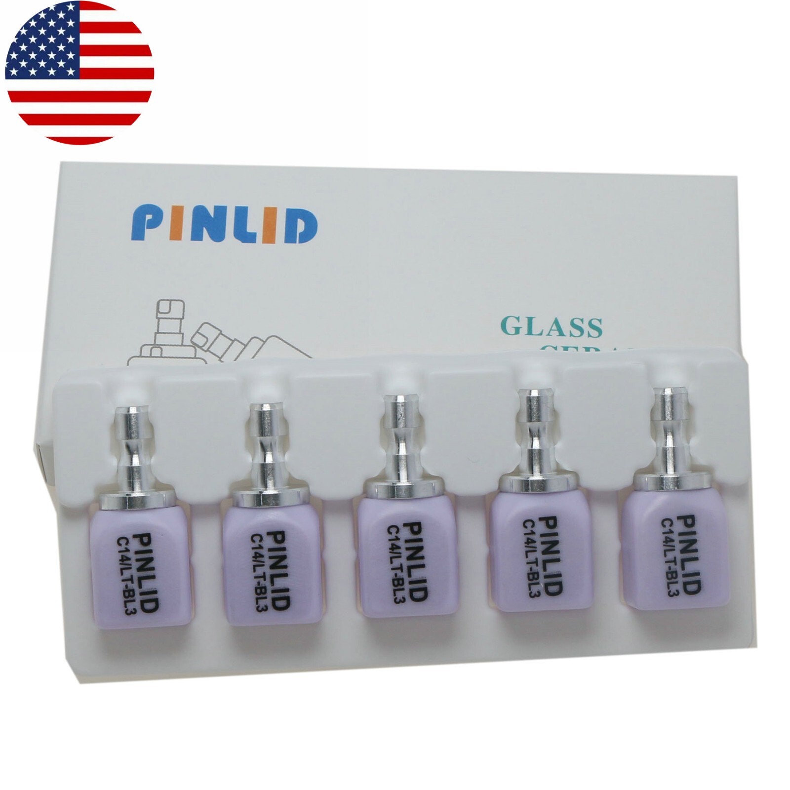 5Pcs/Box LT C14 Dental Glass Ceramic Lithium Dislicate Blocks Cerec Emax CAD CAM