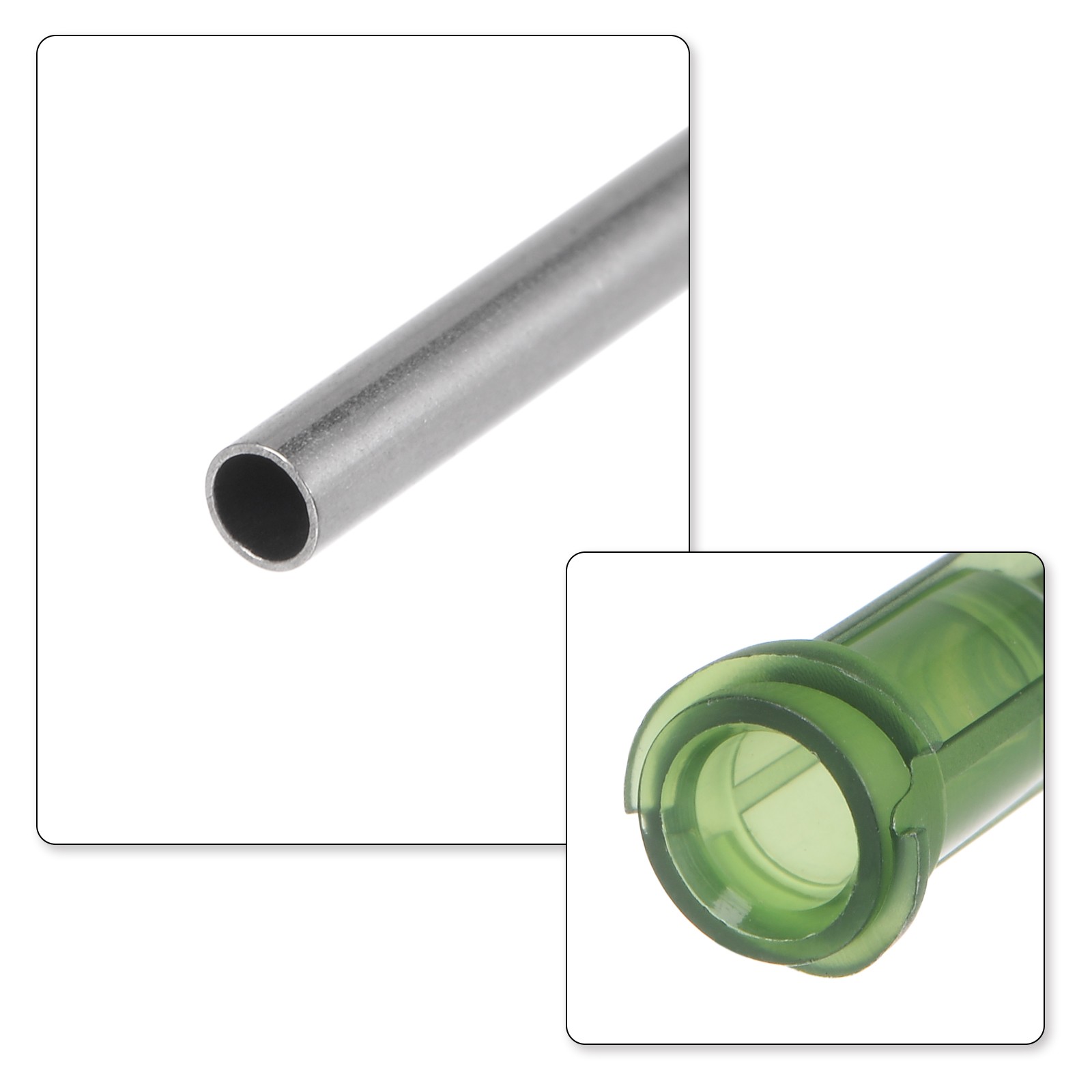 Blunt Tip Dispensing Needle for Liquid Glue Gun, 14G 1/4″, 100 Pcs (Olive)