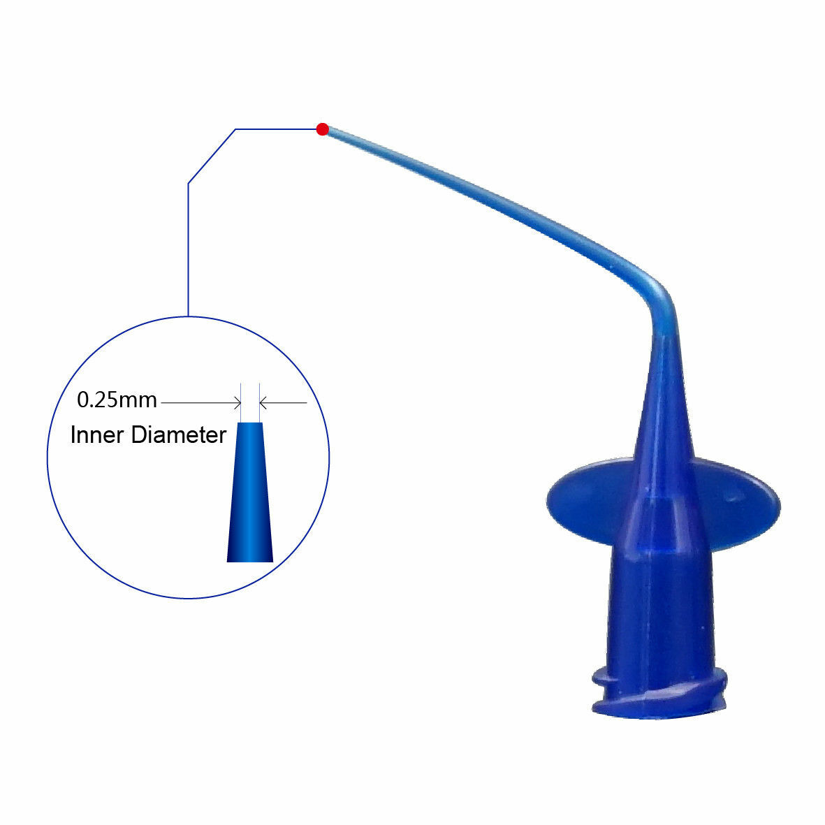 Dental Endo Disposable Syringe Tips Irrigation Needle Curved Tips Flexible Blue