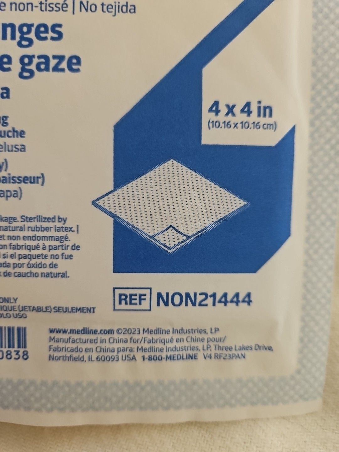 MEDLINE NON21444 STERILE NON-WOVEN GAUZE SPONGES 4×4″ 48 Count