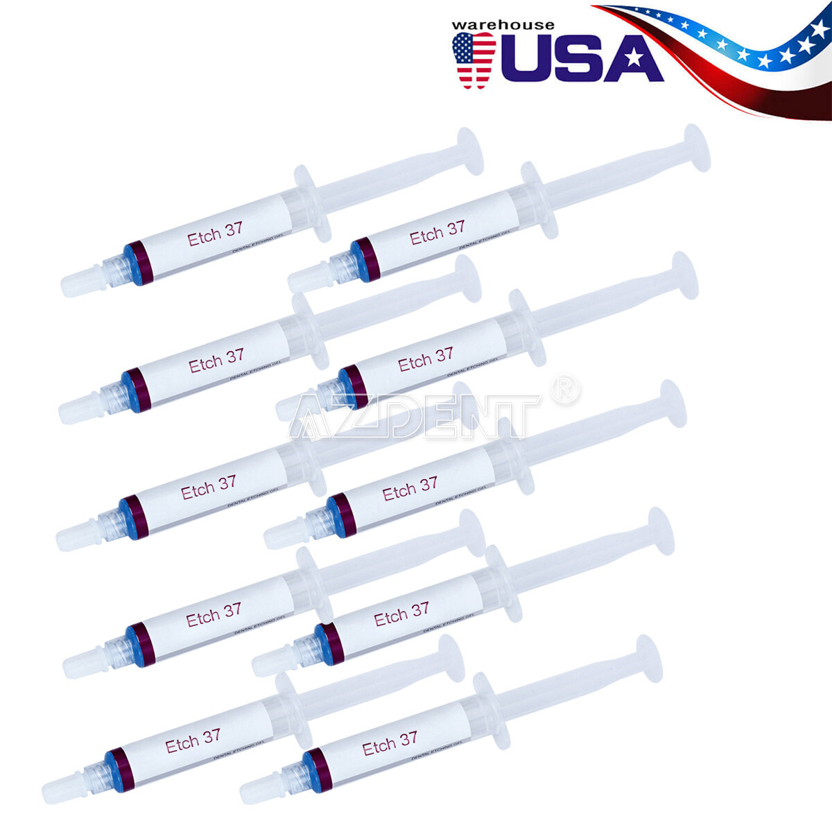 10X Dentex Dental Phosphoric Acid Etching Gel 37%Tooth Gel Adhesive 5ml/Syringe