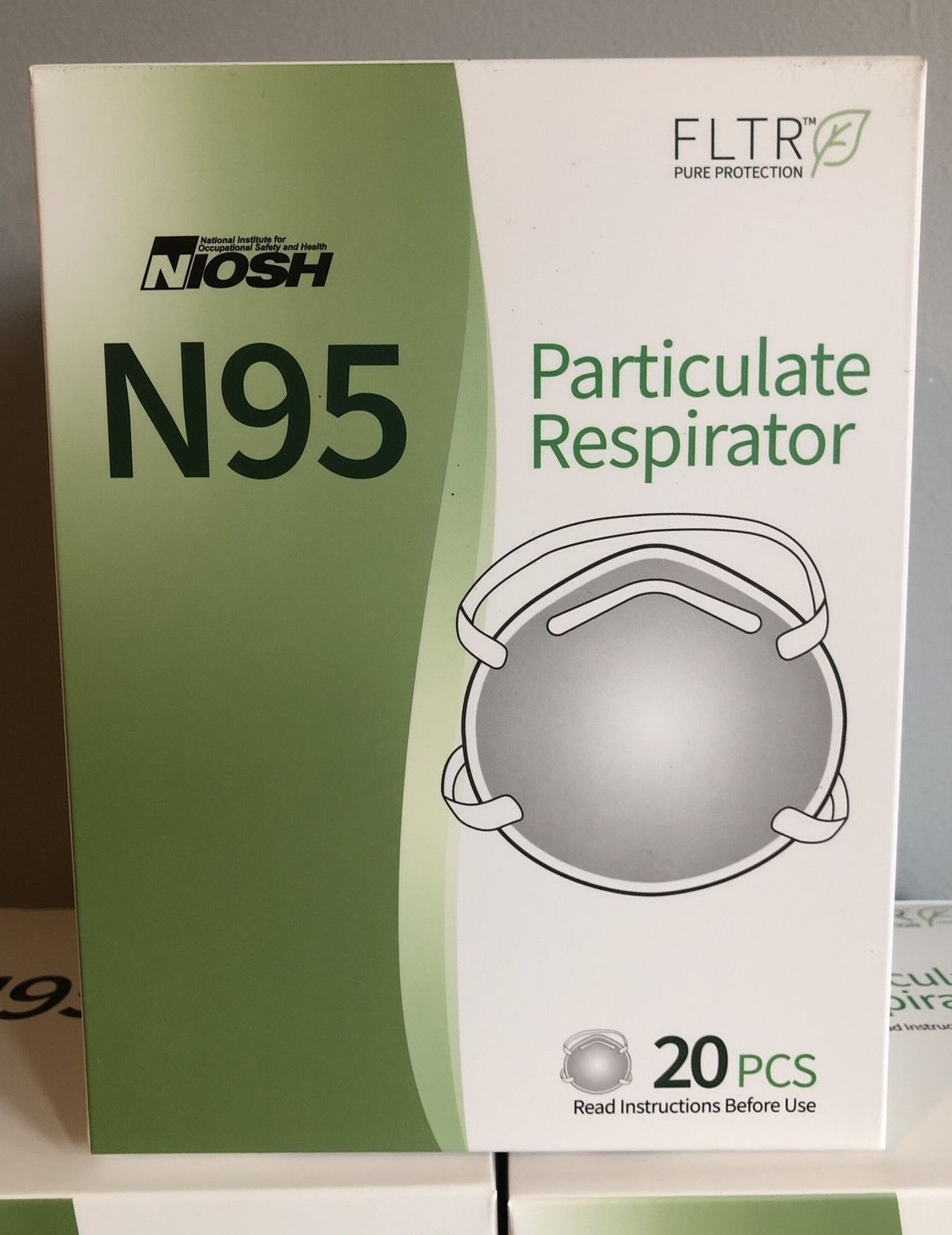 FLTR Pure Protection NIOSH N95 Particulate Respirators 20pk