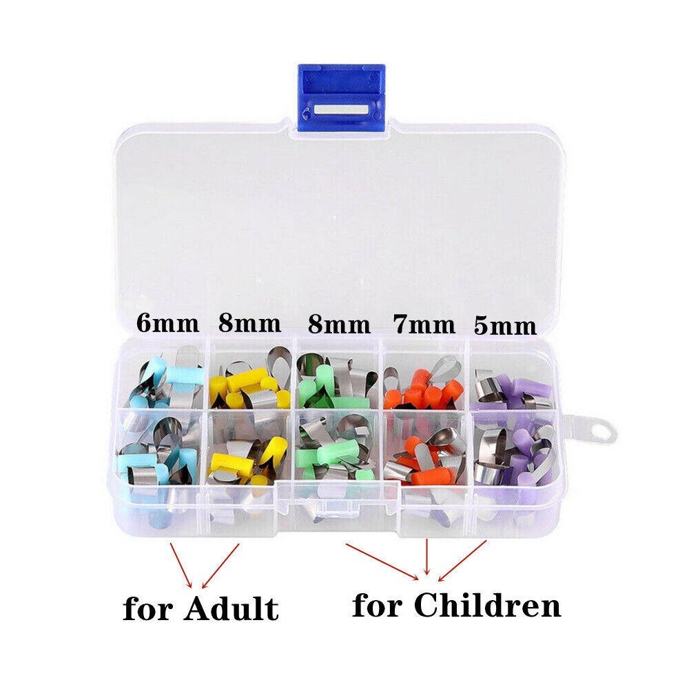 50Pcs/Box Dental Sectional contoured Metal Matrix Bands Retainerless Locker