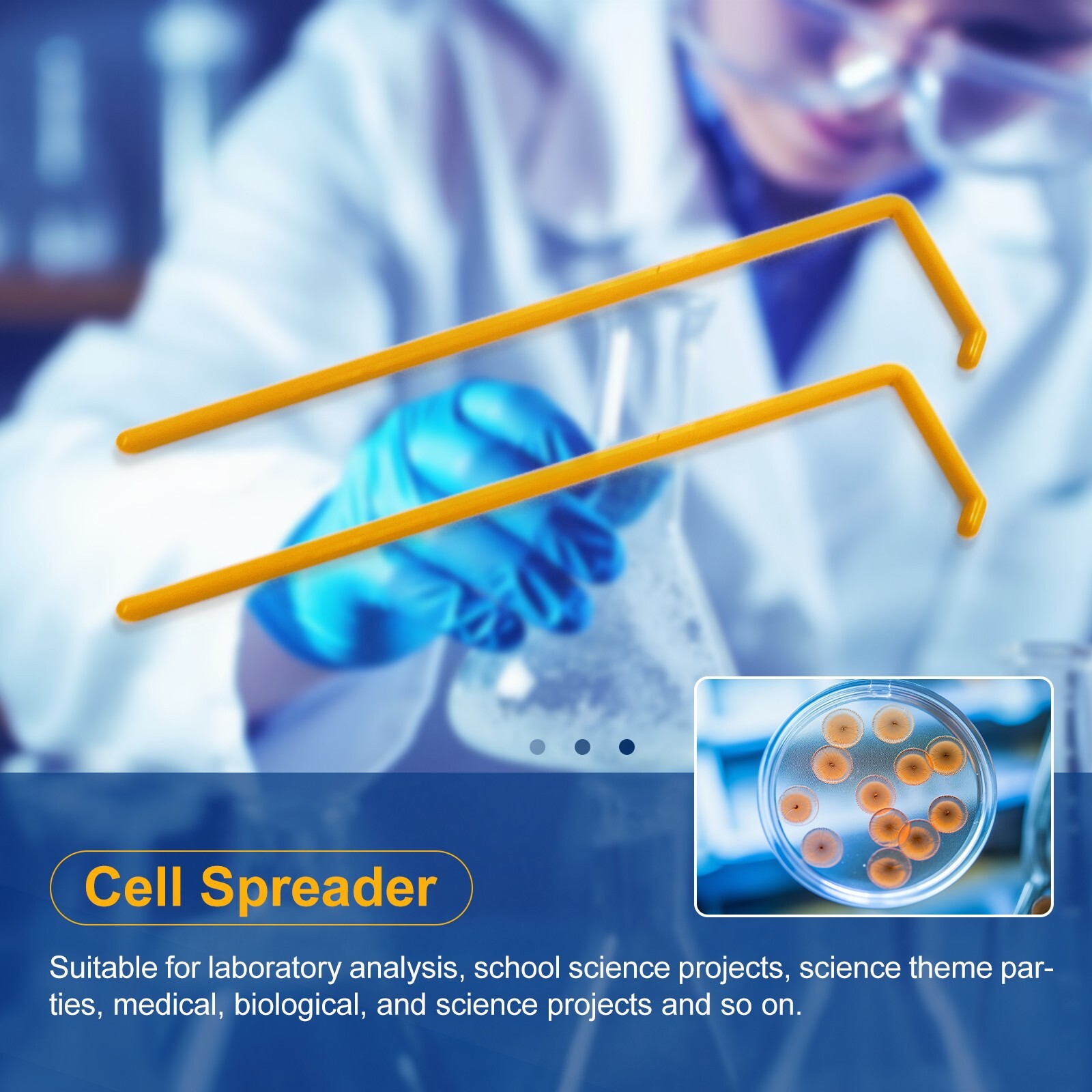 500Ocs Cell Spreaders, Orange, Sterile, individually wrapped