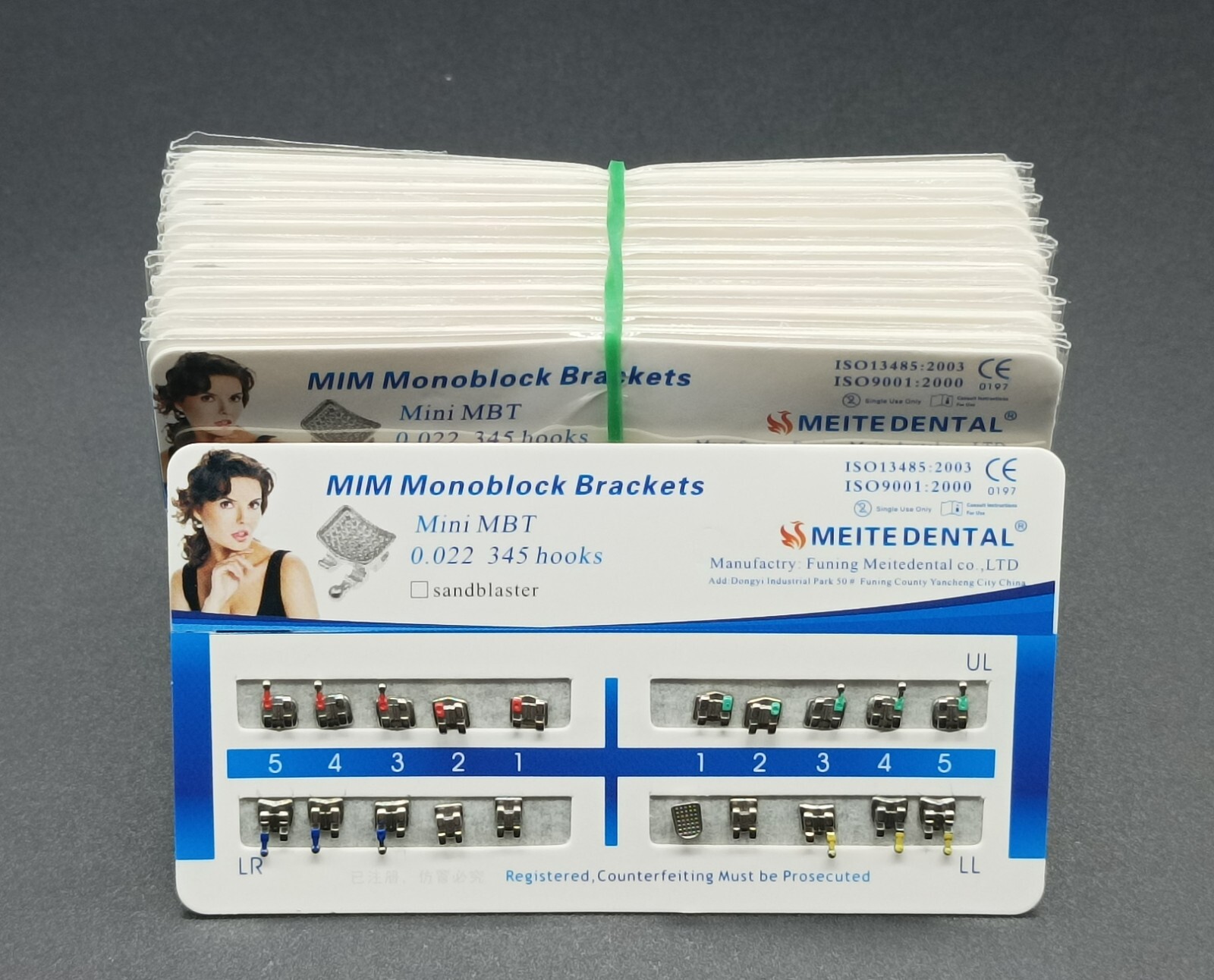 10Set Dental Orthodontic MIM Monoblock Brackets Mini Roth/MBT 022 Slot 345 hooks