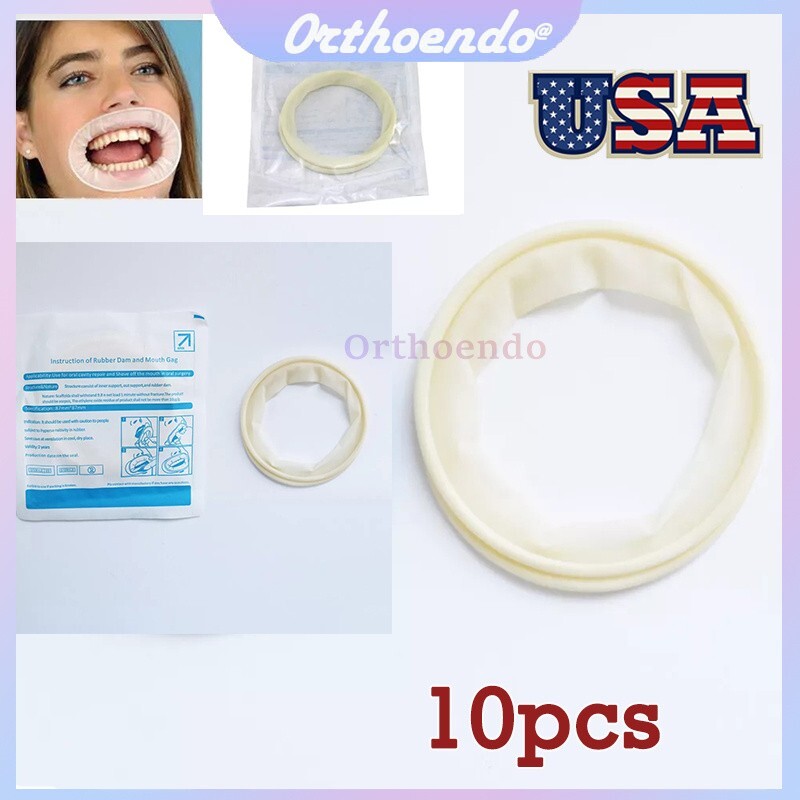 10Pcs Dental Disposable Sterile Rubber Dam Cheek Lip Retractor Opener Latex Free