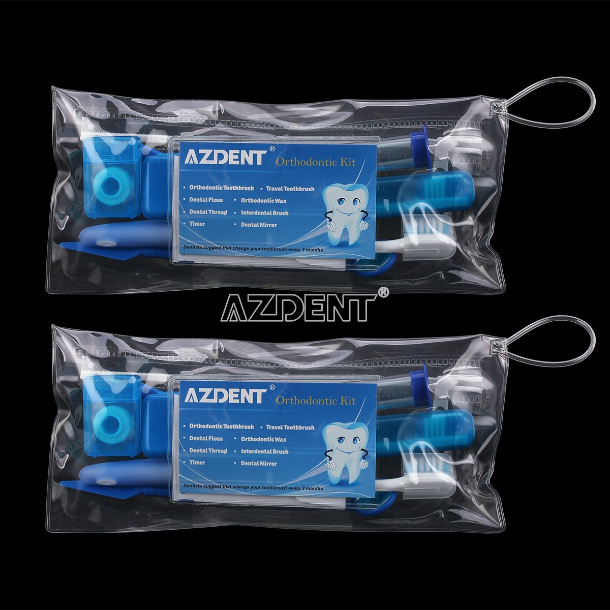 5 X Dental Orthodontic Brush Toothbrush Interdental Floss Oral Care Blue