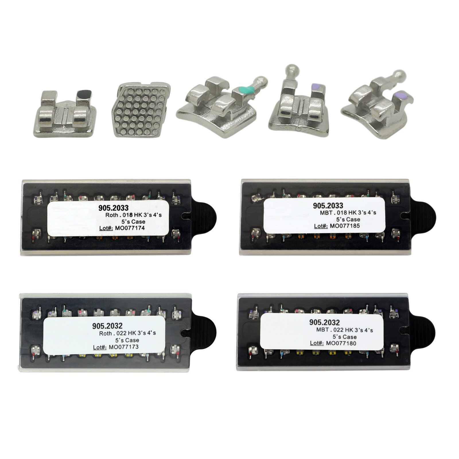 Orthodontic Dental Brackets Brace Mini Roth MBT 018 022 Slot 345 Hooks Metal MIM