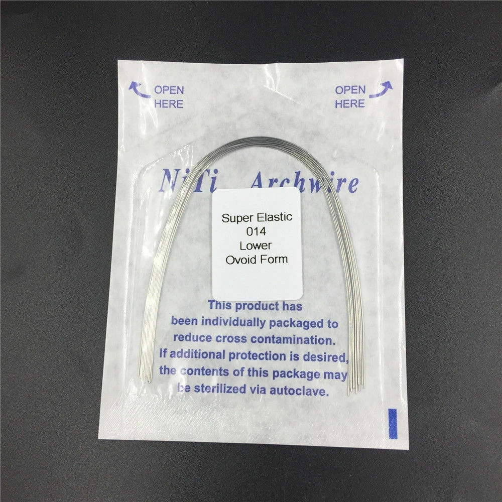 Dental Elastic NiTi Arch Wire Round Ovoid+Ligature Ties+Standard Roth 022 345