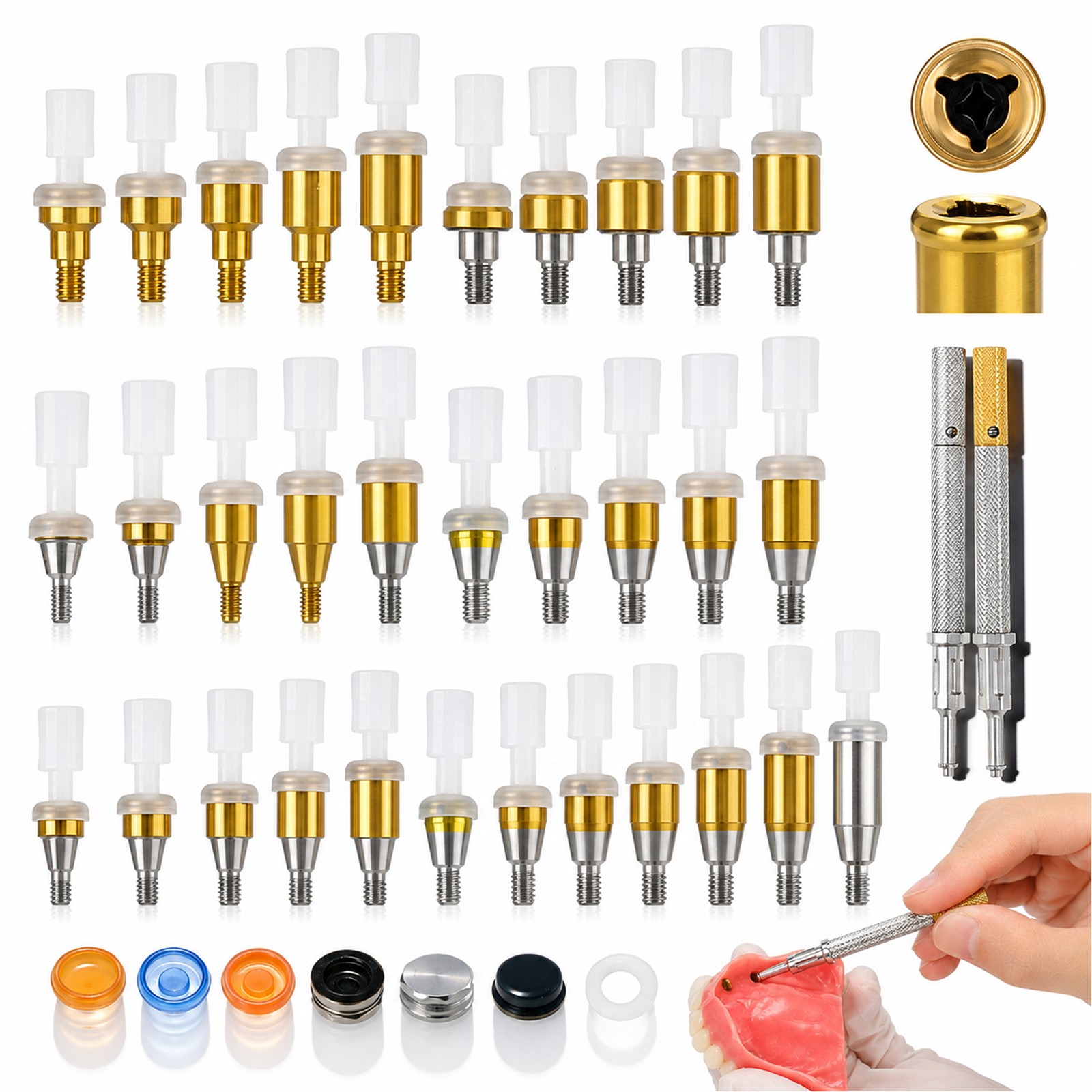 US Zest Locator Abutment Attachment Overdenture Caps Fits Hiossen Nobel Zimmer