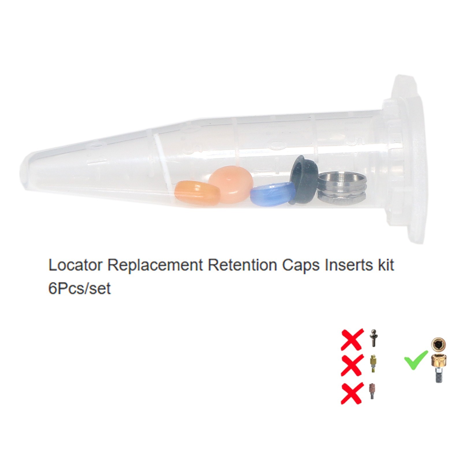 Locator Abutment Replac Retention cap Set Insertion Extraction Locator core Tool