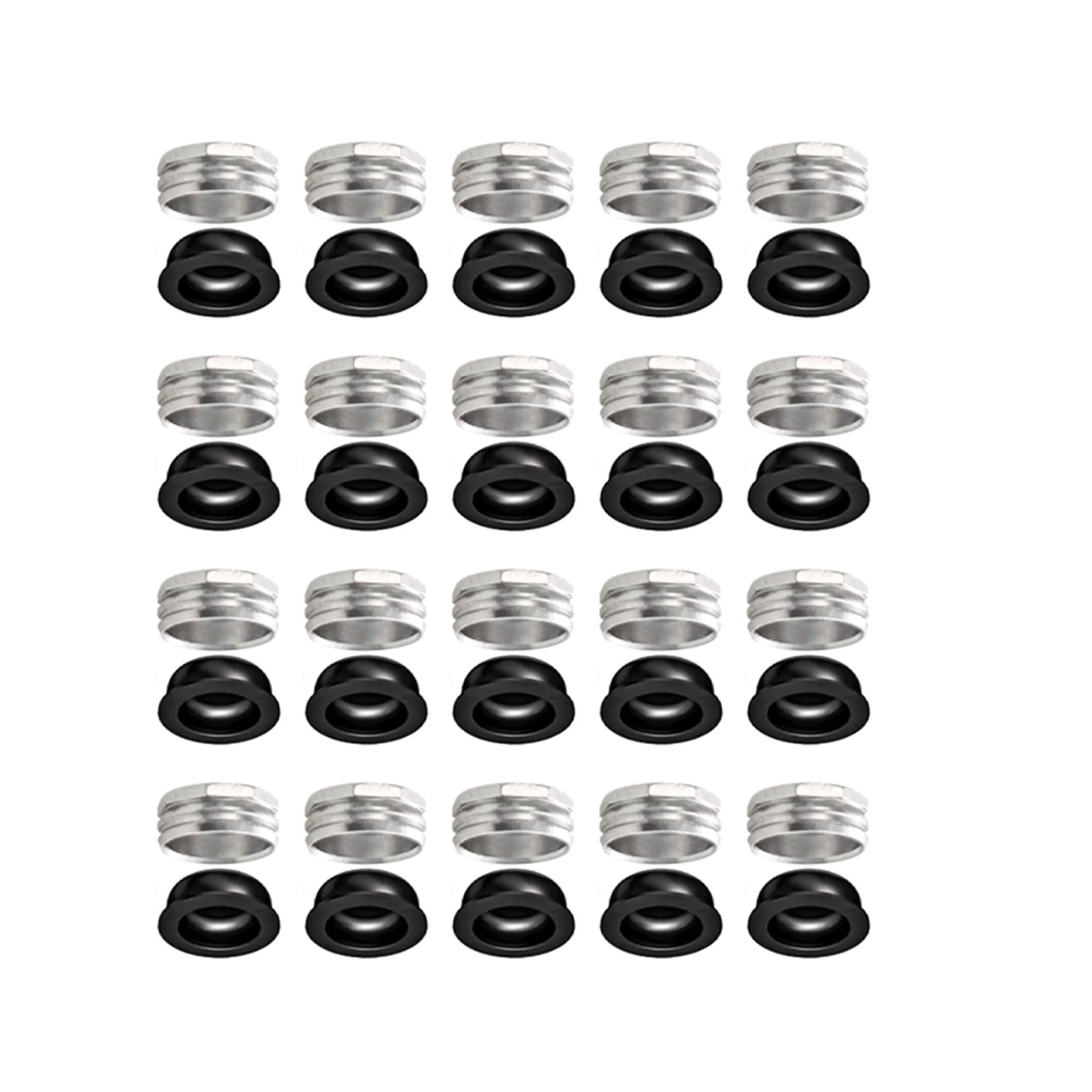 20Pcs-Dental Locator lab Black Processing cap Inserts & Metal housing Assembly
