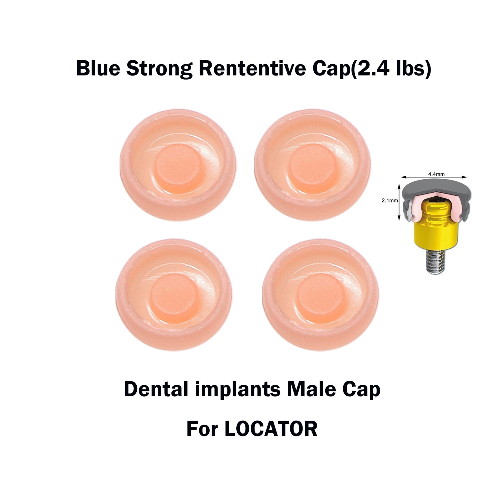 Dental 1.2lbs 2.4lbs Metal Universal Implant Retention Locator Caps Replacement