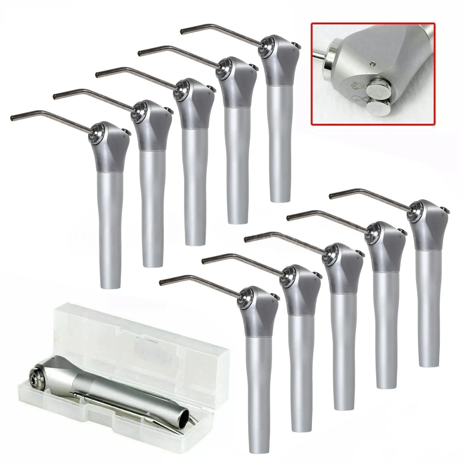 1-10 Set Dental Air Water Spray Triple 3 Way Syringe Handpiece with 2 Nozzles