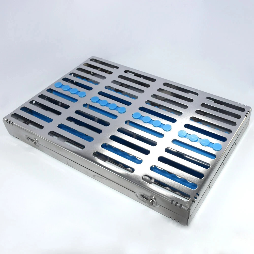 20Holes Dental Surgical Cassette Rack Tray Sterilization Holder Instruments Blue