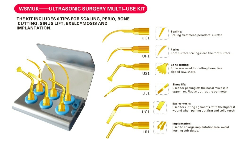 Dental Tools Piezosurgery Tips KIT Bone Cutting Sinus lifting Implant Oral Care