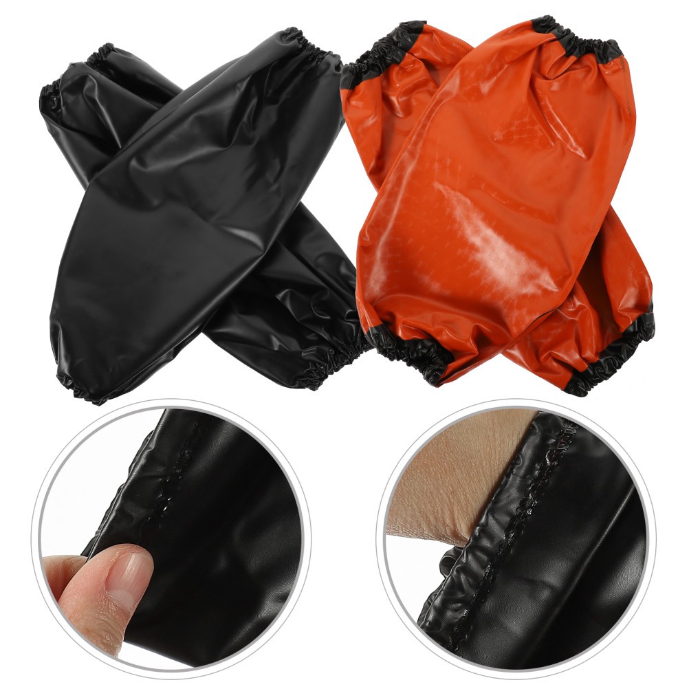 2 Pairs Waterproof PVC Working Sleeves Arm Covers for Kitchen and Home