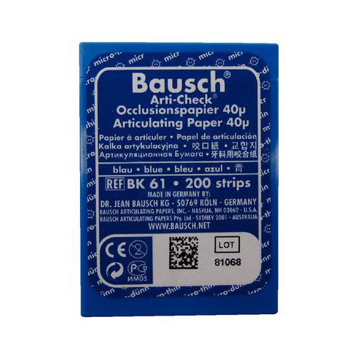 Bausch BK61 Arti-Check Articulating Paper Strips Micro-Thin Blue .0016″ 200/pk