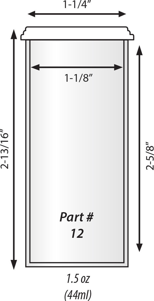 Clear Polystyrene Plastic 1.5oz Vials with Snap Caps