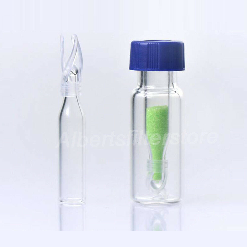1000PCS 2ml HPLC GC Vials + Screw Caps+29*5.7mm Micro Vial Insert Plastic Spring