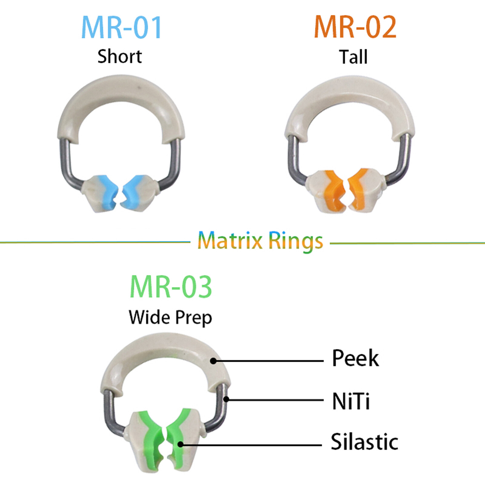 Dental Matrix Narrow Ring Titanium Clamp Matrices Fits Garrison Wagotrix Plier